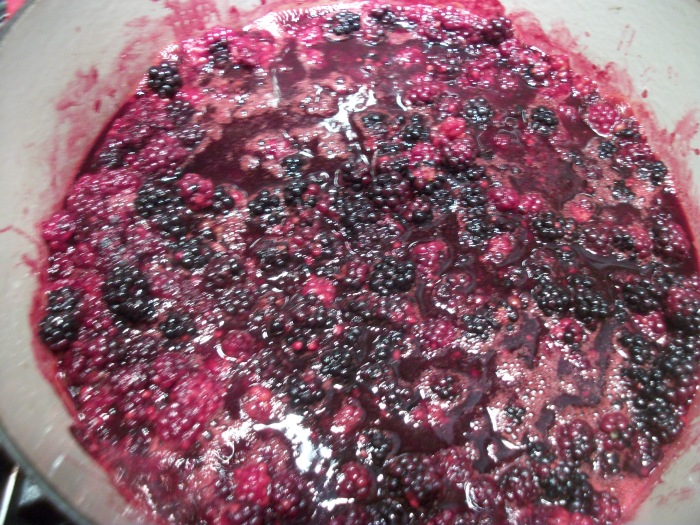 Blackberries cooking